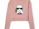  Stormtrooper Paintbrush Women's Cropped Sweatshirt - Dusty Pink - L - Dusty pink
