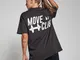 T-shirt  Oversize Move Club - Nero slavato - S-M