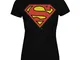DC Originals Official Superman Crackle Logo Women's T-Shirt - Black - M