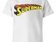 DC Superman Telescopic Crackle Logo Kids' T-Shirt - White - 5-6 Anni - Bianco