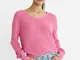  Maglia con scollo a V  Rosa chewingum M