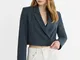  Blazer cropped morbido  Azzurro mare S