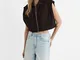  Gilet cropped tasche  Nero XS