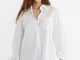  Camicia in popeline oversize  Bianco XL