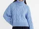  Pullover in maglia a trecce  Celeste M