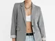  Blazer slim fit tasche  Grigio melangiato M