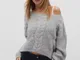  Pullover in maglia a trecce  Grigio scuro XS