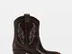  Stivaletti con tacco stile cowboy con ricami  MARRONE 40