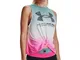 Canotta  Run Anywhere da donna Retro Teal / Electro Rosa / Nero L