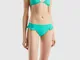 Benetton, Slip Costume Con Balze In Econyl®, Verde Acqua, Donna