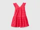 Benetton, Vestito Con Ricami Sangallo, Fucsia, Bambini