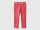 Benetton, Pantaloni Slim Fit In Ciniglia, Malva, Bambini