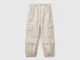 Benetton, Pantaloni Cargo In Cotone Stretch, Beige, Bambini