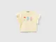 Benetton, T-shirt Con Stampa Gelati E Glitter, Vaniglia, Bambini