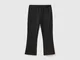 Benetton, Leggings A Zampa In Cotone Stretch, Nero, Bambini