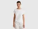 Benetton, T-shirt Fluida Con Nodo, Bianco, Donna