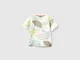 Benetton, T-shirt Con Stampa Foglie, Bianco Panna, Bambini