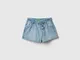 Benetton, Gonna Pantalone Di Jeans, Celeste, Bambini