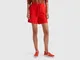 Benetton, Bermuda Con Coulisse, Rosso, Donna