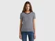 Benetton Online exclusive, T-shirt Girocollo A Righe, Blu Scuro, Donna