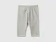 Benetton, Leggings A 3/4 In Cotone Elasticizzato, Grigio Chiaro, Bambini