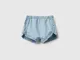 Benetton, Shorts Con Rouches, Celeste, Bambini