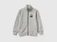 Benetton, Felpa Con Zip In Puro Cotone, Grigio Chiaro, Bambini