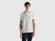 Benetton, Polo A Manica Corta In Cotone Stretch, Bianco, Uomo