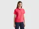 Benetton, Polo In Cotone Bio Stretch, Fucsia, Donna