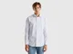 Benetton, Camicia A Righe In Cotone Stretch, Multicolore, Uomo