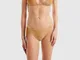 Benetton, Slip Costume Con Nappine, Senape, Donna