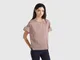 Benetton, Blusa Fantasia In Cotone Leggero, Marrone, Donna