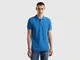 Benetton, Polo Blu Regular Fit, Blu, Uomo