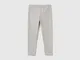 Benetton, Leggings In Cotone Stretch, Grigio Chiaro, Bambini