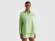 Benetton, Camicia Ampia A Righe, Verde Chiaro, Donna