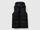 Benetton, Gilet Imbottito Con Cappuccio, Nero, Bambini