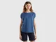 Benetton, Top Girocollo Regular Fit, Avio, Donna