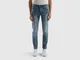 Benetton, Jeans Slim Fit Cinque Tasche, Azzurro, Uomo