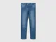 Benetton, Jeggings In Denim "eco-recycle", Azzurro, Bambini