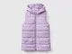 Benetton, Gilet Imbottito Con Cappuccio, Lilla, Bambini