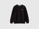 Benetton, Maglia Regular Fit 100% Cotone, Nero, Bambini