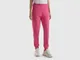 Benetton, Joggers In Felpa, Fucsia, Donna