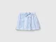 Benetton, Bermuda A Righe 100% Cotone, Blu Chiaro, Bambini