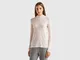 Benetton, T-shirt Dolcevita In Misto Viscosa E Lana, Rosa Tenue, Donna