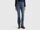 Benetton, Jeans Bootcut In Misto Cotone Riciclato, Blu, Donna