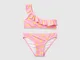 Benetton, Bikini Mare Rosa Con Pattern Farfalle, Rosa, Bambini