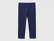 Benetton, Pantaloni In Felpa Super Stretch, Blu Scuro, Bambini