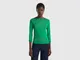 Benetton Online exclusive, Maglia 100% Cotone Con Scollo A Barchetta, Verde, Donna