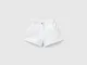 Benetton, Shorts Paperbag In Cotone Stretch, Bianco, Bambini