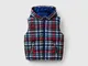 Benetton, Gilet Imbottito Tartan, Multicolore, Bambini